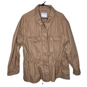 Old Navy Womens Cinched Waist Utility Anorak Jacket Brown/tan Size XL